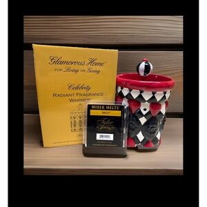 Tyler Candle Co Celebrity Radiant Fragrance Warmer RedBlack Harlequin Diva Melts